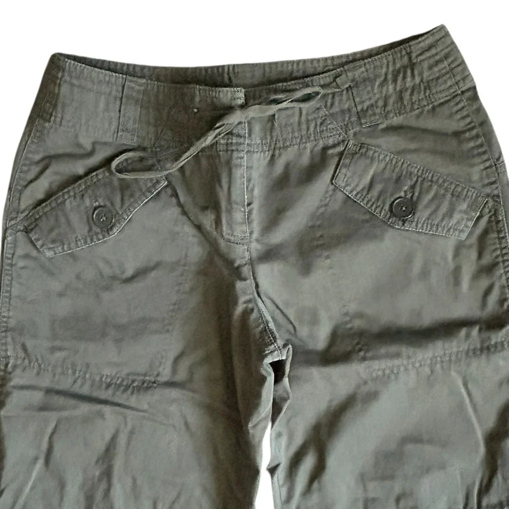 Ann Taylor Loft Marisa Olive Green Cropped Cargo Jogger Style Pants 2